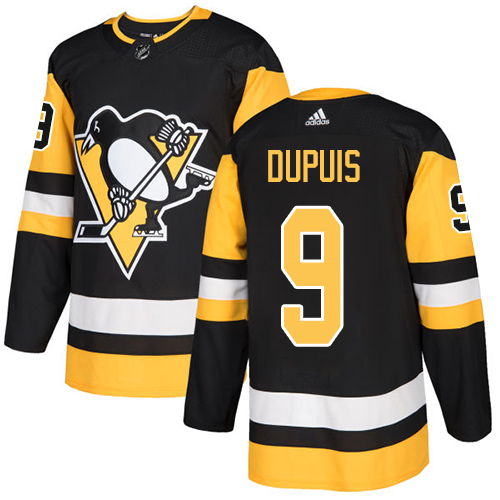 Adidas Penguins #9 Pascal Dupuis Black Home Authentic Stitched NHL Jersey - Click Image to Close